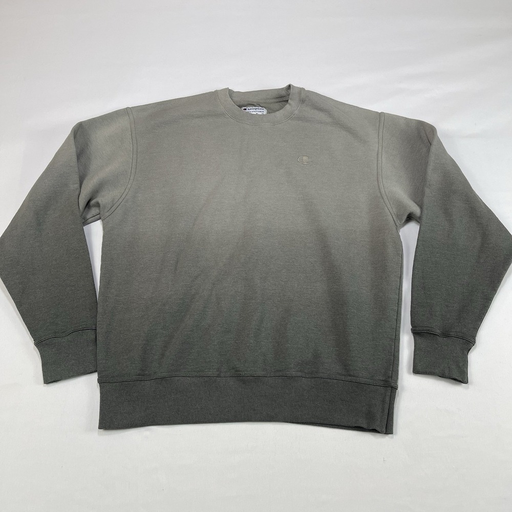 Champion Sweatshirt Dip Dye Men's Large Fleece Crew Neck Long Sleeve Pullover - Picture 2 of 14